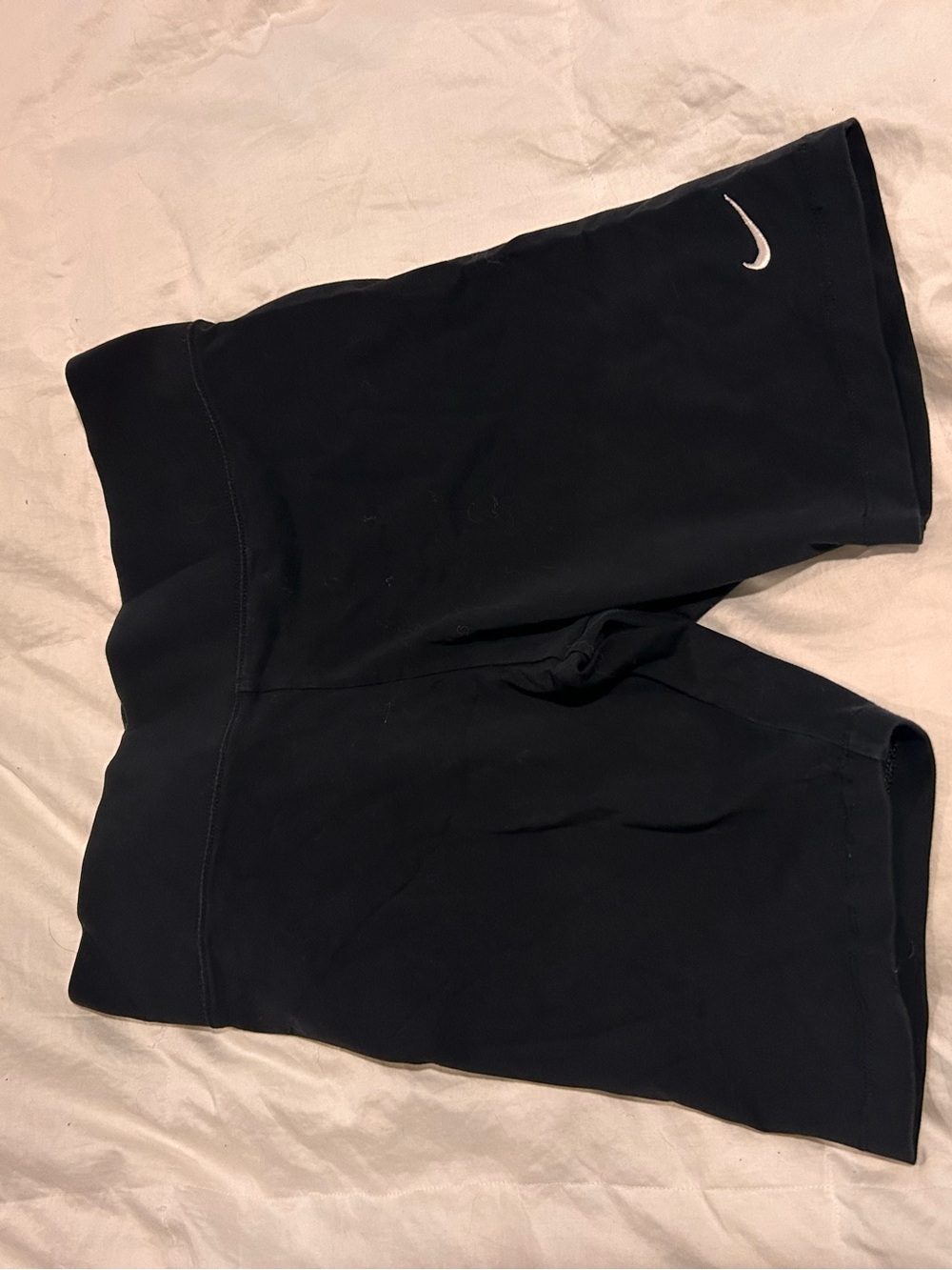 Nike Black Athletic Bike Shorts with White Swoosh